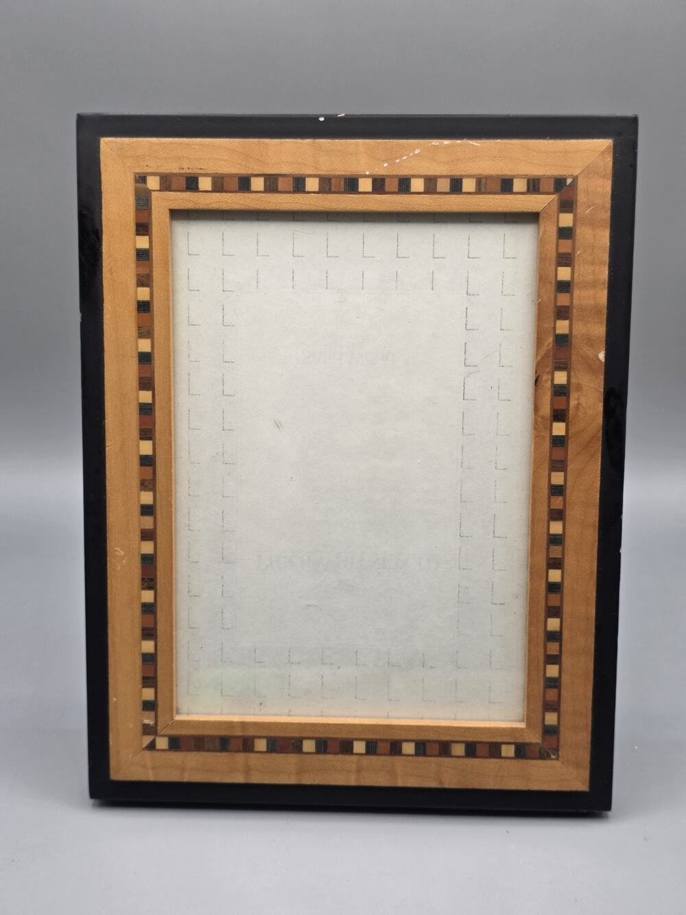 Philip Whitney Ltd Solid Wood Photo Frame Checkered Geometric Marquetry 5x7